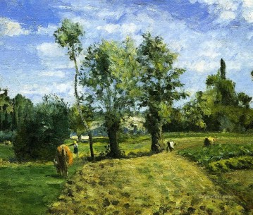  Primavera Pintura - Pontoise mañana de primavera 1874 Camille Pissarro